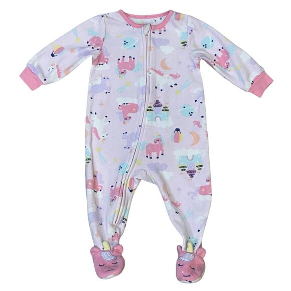 Girls One Piece Romper Baby Sleepwear 9M Lot of 3 Pajamas Long Sleeves Mixed - Picture 5 of 5